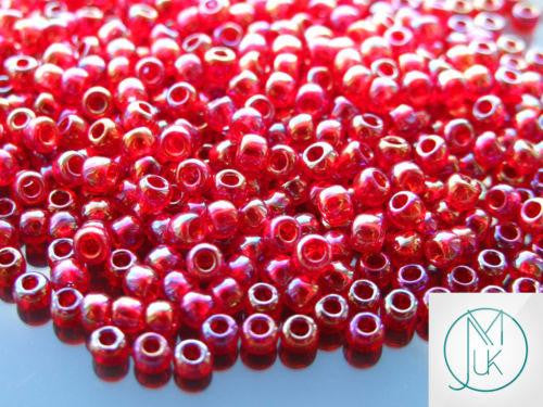 10g 165C Transparent Ruby Rainbow Toho Seed Beads 6/0 4mm Michael's UK Jewellery