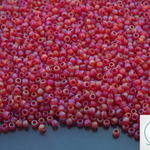 TOHO Seed Beads 165CF Transparent Rainbow Frosted Ruby 11/0 beads mouse