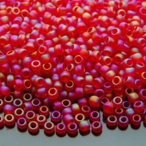 10g 165CF Transparent Rainbow Frosted Ruby Toho Seed Beads 8/0 3mm Michael's UK Jewellery