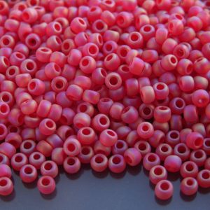 10g 165CF Transparent Rainbow Frosted Ruby Toho Seed Beads Size 6/0 4mm Michael's UK Jewellery