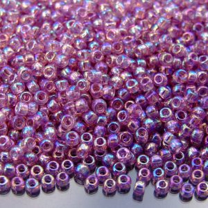 10g 166 Transparent Light Amethyst Rainbow Toho Seed Beads 8/0 3mm Michael's UK Jewellery