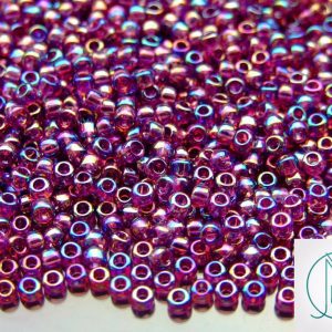 10g 166B Transparent Medium Amethyst Rainbow Toho Seed Beads 8/0 3mm Michael's UK Jewellery