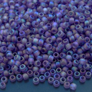 TOHO Seed Beads 166DF Transparent Frosted Light Tanzanite Rainbow 8/0 beads mouse