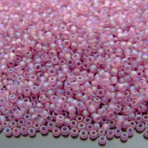 TOHO Seed Beads 166F Transparent Rainbow Frosted Light Amethyst 11/0 beads mouse