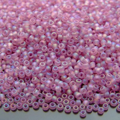 TOHO Seed Beads 166F Transparent Rainbow Frosted Light Amethyst 11/0 beads mouse