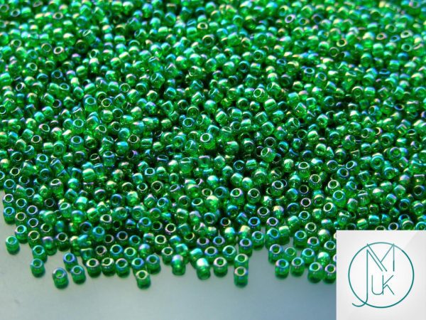 20g TOHO Beads 167B Transparent Grass Green Rainbow 11/0