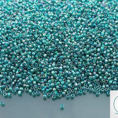 10g 167BD Transparent Teal Rainbow Toho Seed Beads 15/0 1.5mm Michael's UK Jewellery