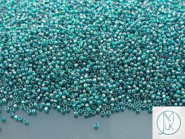 10g 167BD Transparent Teal Rainbow Toho Seed Beads 15/0 1.5mm Michael's UK Jewellery