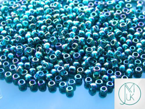 10g 167BD Transparent Teal Rainbow Toho Seed Beads 6/0 4mm Michael's UK Jewellery
