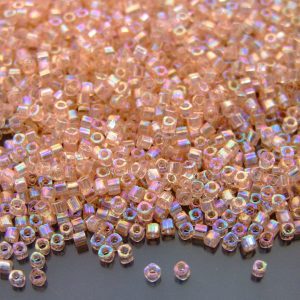 10g 169 Transparent Rosaline Rainbow Toho Cube Seed Beads 1.5mm Michael's UK Jewellery