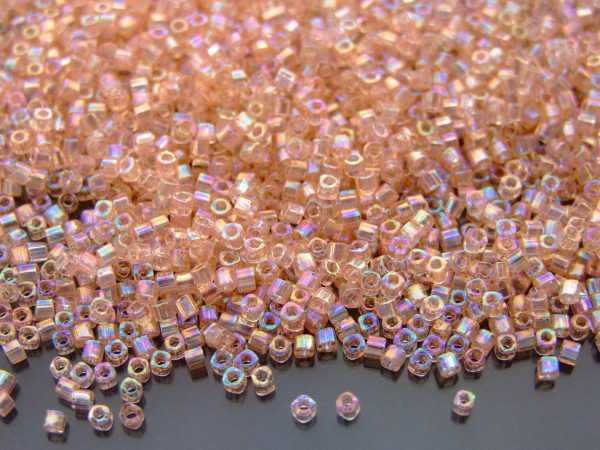 10g 169 Transparent Rosaline Rainbow Toho Cube Seed Beads 1.5mm Michael's UK Jewellery