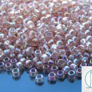 10g 169 Transparent Rosaline Rainbow Toho Seed Beads 6/0 4mm Michael's UK Jewellery