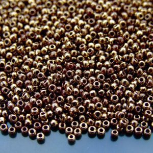 TOHO Seed Beads 1705 Gilded Marble Brown 11/0 beads mouse