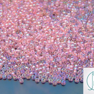 TOHO Seed Beads 171 Dyed Ballerina Pink Rainbow 8/0 beads mouse