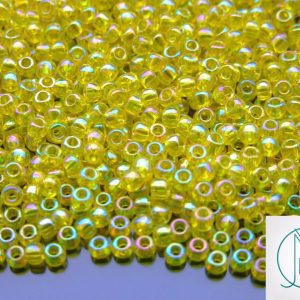 10g 175 Transparent Lemon Rainbow Toho Seed Beads 8/0 3mm Michael's UK Jewellery