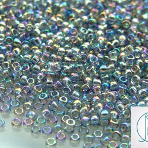 TOHO Seed Beads 176 Transparent Black Diamond Rainbow 8/0 beads mouse