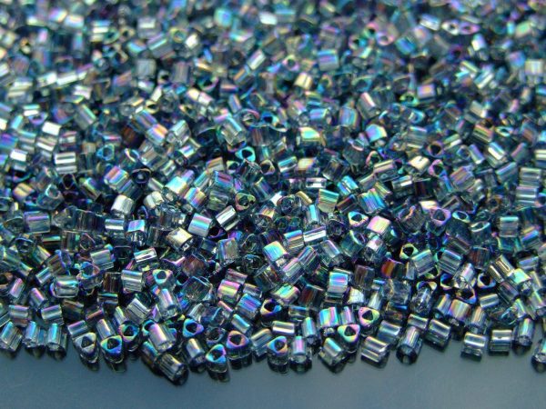 10g 176B Transparent Grey Rainbow Toho Triangle Seed Beads 11/0 2mm Michael's UK Jewellery