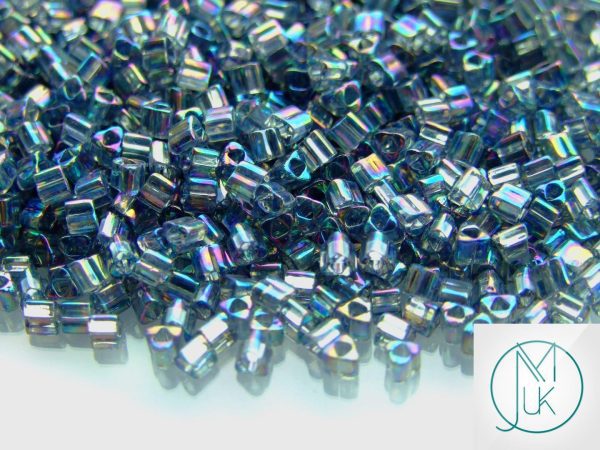 10g 176B Transparent Grey Rainbow Toho Triangle Seed Beads 8/0 3mm Michael's UK Jewellery