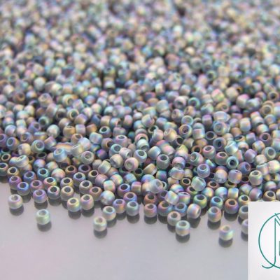 TOHO Seed Beads 176BF Transparent Rainbow Frosted Grey 11/0 beads mouse