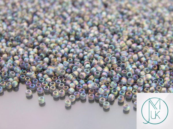 TOHO Seed Beads 176BF Transparent Rainbow Frosted Grey 11/0 beads mouse
