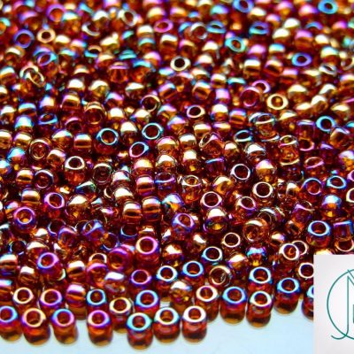 TOHO Seed Beads 177 Transparent Smoky Topaz Rainbow 8/0 beads mouse
