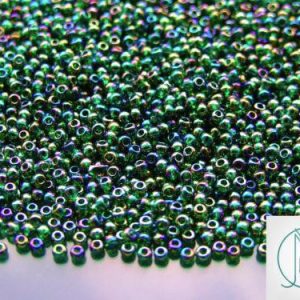 20g TOHO Beads 179 Transparent Emerald Rainbow 11/0 beads mouse