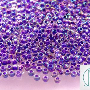 TOHO Seed Beads 181 Inside Color Crystal Tanzanite Rainbow 8/0 beads mouse