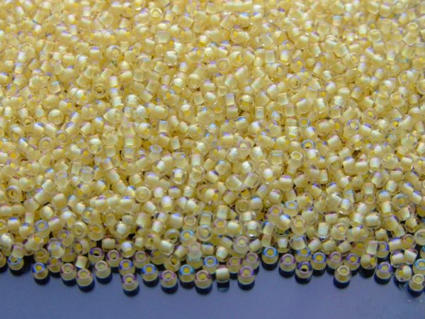 20g TOHO Beads 182 Inside Color Luster Cr. Op. Yellow Lined 11/0 beads mouse