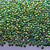 TOHO Seed Beads 1829 Inside Color Rainbow Jonquil Forest Green Lined 11/0 beads mouse