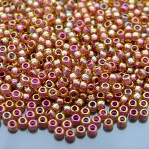 TOHO Seed Beads 1849 Inside Color Rainbow Topaz Lavender Lined 8/0 beads mouse