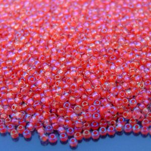 TOHO Seed Beads 185 Inside Color Luster Crystal Poppy Lined 11/0 beads mouse