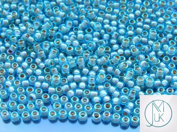 10g 1851 Inside Color Aqua/Brick Rainbow Toho Seed Beads 8/0 3mm Michael's UK Jewellery