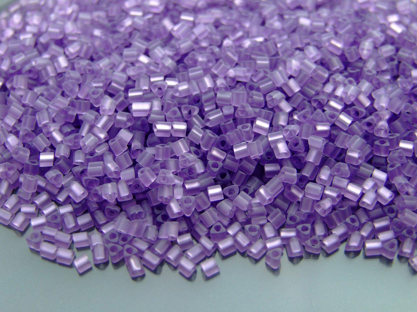 TOHO Triangle Beads 19F Transparent Frosted Sugar Plum 11/0 beadsmouse.co.uk
