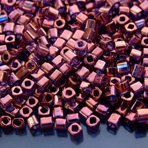 10g 201 Gold Lustered Amethyst Toho Cube Seed Beads 4mm Michael's UK Jewellery