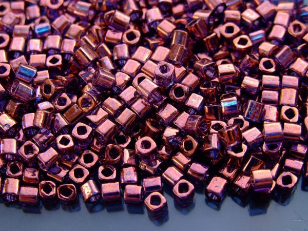 10g 201 Gold Lustered Amethyst Toho Cube Seed Beads 4mm Michael's UK Jewellery