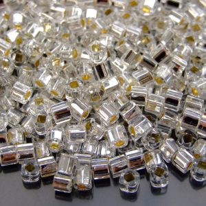 10g 21 Silver Lined Crystal Toho Cube Seed Beads 4mm Michael's UK Jewellery