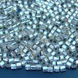 10g 21 Silver Lined Crystal Toho Triangle Seed Beads 8/0 3mm Michael's UK Jewellery