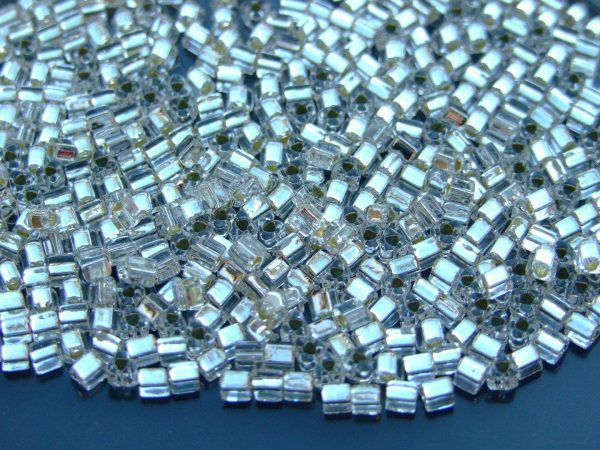 10g 21 Silver Lined Crystal Toho Triangle Seed Beads 8/0 3mm Michael's UK Jewellery