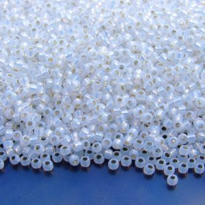 10g 2100 Silver Lined Milky White Toho Seed Beads 11/0 2.2mm Michael's UK Jewellery