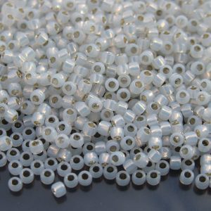 10g 2100 Silver Lined Milky White Toho Seed Beads 8/0 3mm Michael's UK Jewellery