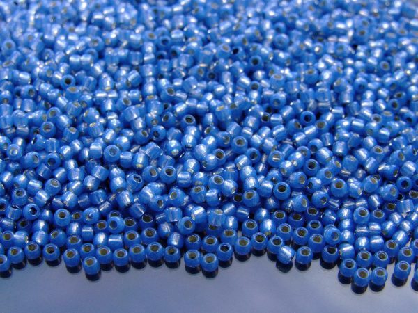 10g 2102 Silver Lined Milky Montana Blue Toho Seed Beads 11/0 2.2mm Michael's UK Jewellery