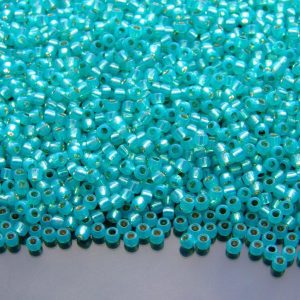10g 2104 Silver Lined Milky Teal Toho Seed Beads 11/0 2.2mm Michael's UK Jewellery