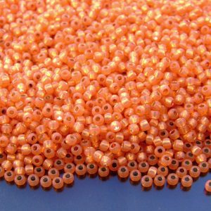 TOHO Seed Beads 2112 Silver Lined Milky Grapefruit 11/0 beads mouse