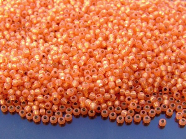 TOHO Seed Beads 2112 Silver Lined Milky Grapefruit 11/0 beads mouse