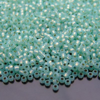 TOHO Seed Beads 2118 Silver Lined Milky Light Peridot 11/0 beads mouse
