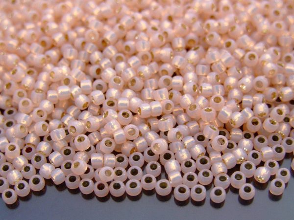 10g 2126 Silver Lined Milky Peachy Pink Toho Seed Beads 8/0 3mm Michael's UK Jewellery