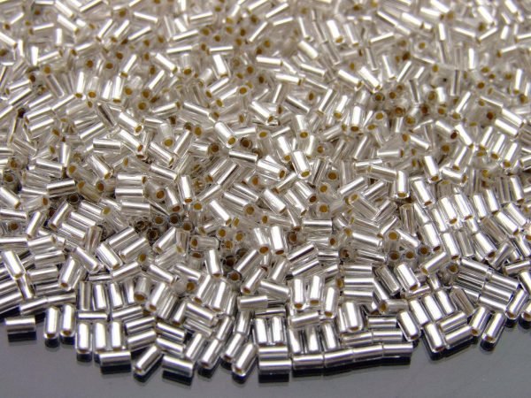10g Toho Bugle Beads 21F Silver Lined Fr. Crystal 3mm