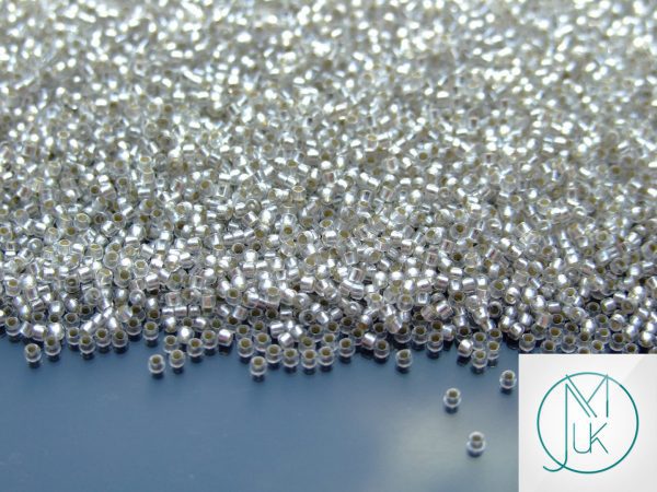 10g 21F Silver Lined Frosted Crystal Toho Seed Beads 15/0 1.5mm Michael's UK Jewellery