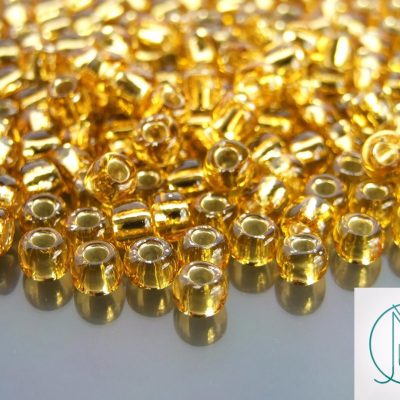 TOHO Seed Beads 22 Silver Lined Light Topaz 3/0 beads mouse