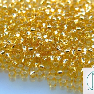 TOHO Seed Beads 22 Silver Lined Light Topaz 8/0 beads mouse